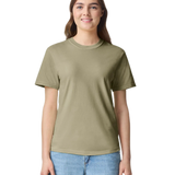 Comfort Colors 1717 heavyweight T-shirt in Khaki, shown on a model from the front.