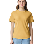Comfort Colors 1717 heavyweight T-shirt in Mustard, shown on a model from the front.