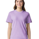 Comfort Colors 1717 heavyweight T-shirt in Orchid, shown on a model from the front.