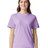 Comfort Colors 1717 heavyweight T-shirt in Orchid, shown on a model from the front.
