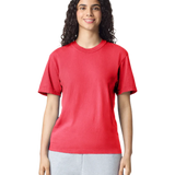 Comfort Colors 1717 heavyweight T-shirt in Paprika, shown on a model from the front.