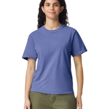 Comfort Colors 1717 heavyweight T-shirt in Periwinkle, shown on a model from the front.