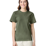 Comfort Colors 1717 heavyweight T-shirt in Sage, shown on a model from the front.