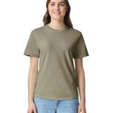 Comfort Colors 1717 heavyweight T-shirt in Sandstone, shown on a model from the front.