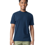 Comfort Colors 1717 heavyweight T-shirt in True Navy, shown on a model from the front.