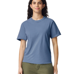 Comfort Colors 1717 heavyweight T-shirt in Washed Denim, shown on a model from the front.
