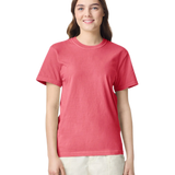 Comfort Colors 1717 heavyweight T-shirt in Watermelon, shown on a model from the front.