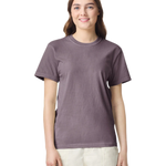 Comfort Colors 1717 heavyweight T-shirt in Wine, shown on a model from the front.