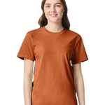 Comfort Colors 1717 heavyweight T-shirt in Yam, shown on a model from the front.