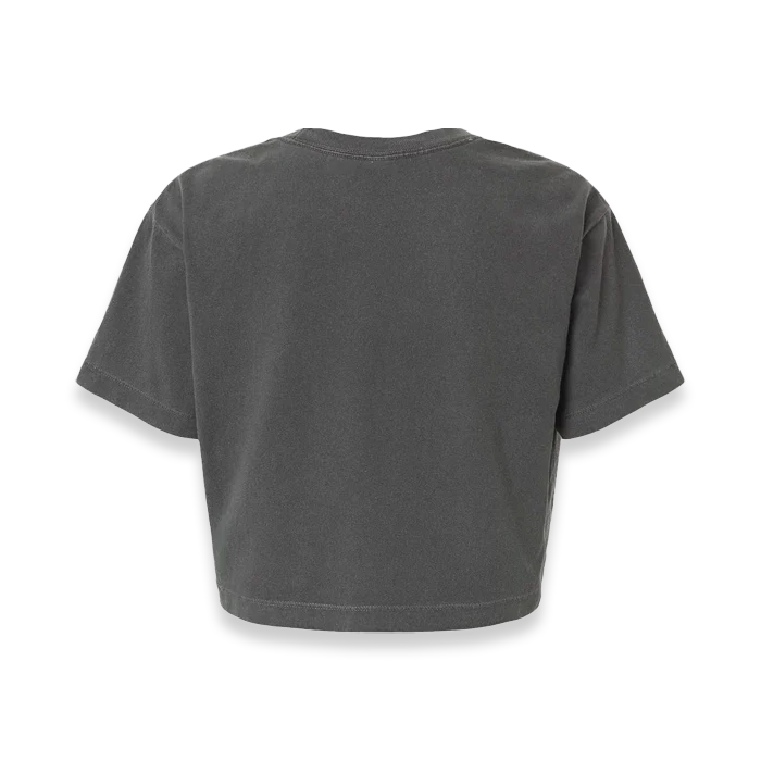 American Apparel - Women's Garment-Dyed Heavyweight Cropped Tee - 1302GD - Faded Black (Back)