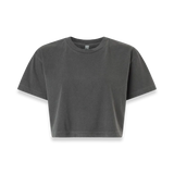 American Apparel - Women's Garment-Dyed Heavyweight Cropped Tee - 1302GD - Faded Black (Front)