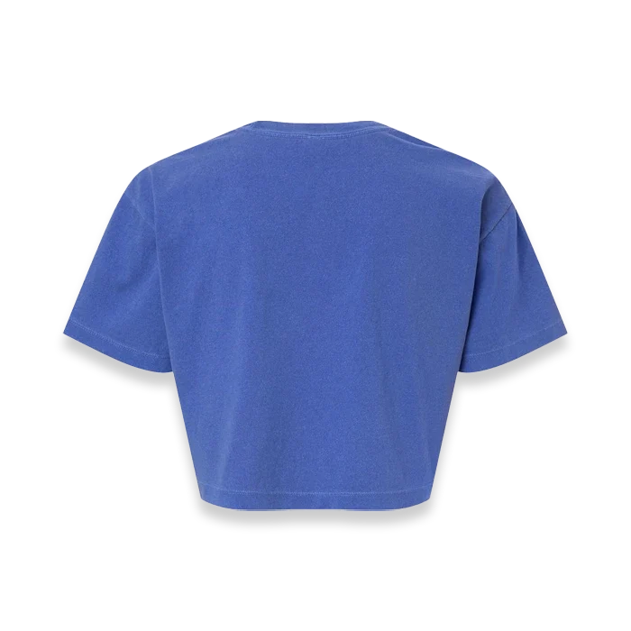 American Apparel - Women's Garment-Dyed Heavyweight Cropped Tee - 1302GD - Faded Lapis (Back)