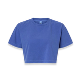 American Apparel - Women's Garment-Dyed Heavyweight Cropped Tee - 1302GD - Faded Lapis (Front)