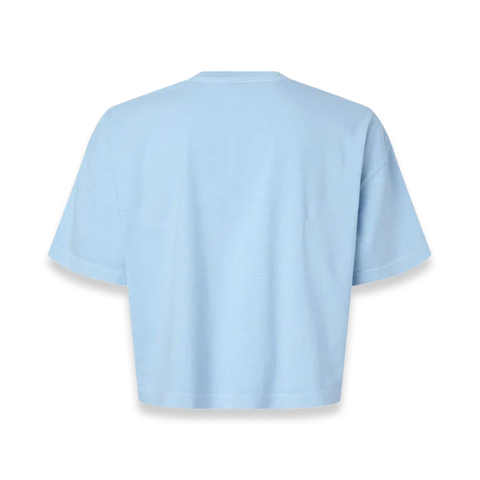 American Apparel - Women's Garment-Dyed Heavyweight Cropped Tee - 1302GD - Faded Powder Blue (Back)