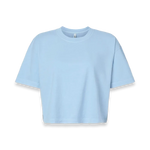 American Apparel - Women's Garment-Dyed Heavyweight Cropped Tee - 1302GD - Faded Powder Blue (Front)