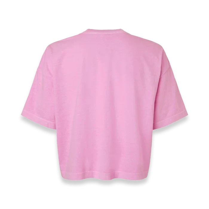 American Apparel - Women's Garment-Dyed Heavyweight Cropped Tee - 1302GD - Faded Powder Pink (Back)