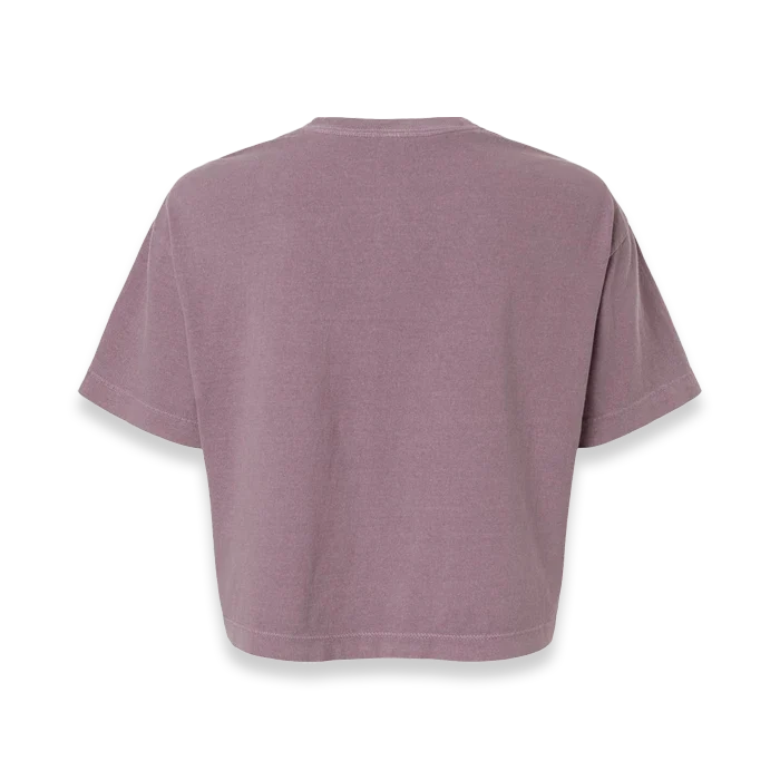American Apparel - Women's Garment-Dyed Heavyweight Cropped Tee - 1302GD - Faded Smokey Violet (Back)