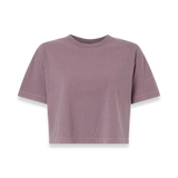 American Apparel - Women's Garment-Dyed Heavyweight Cropped Tee - 1302GD - Faded Smokey Violet (Front)