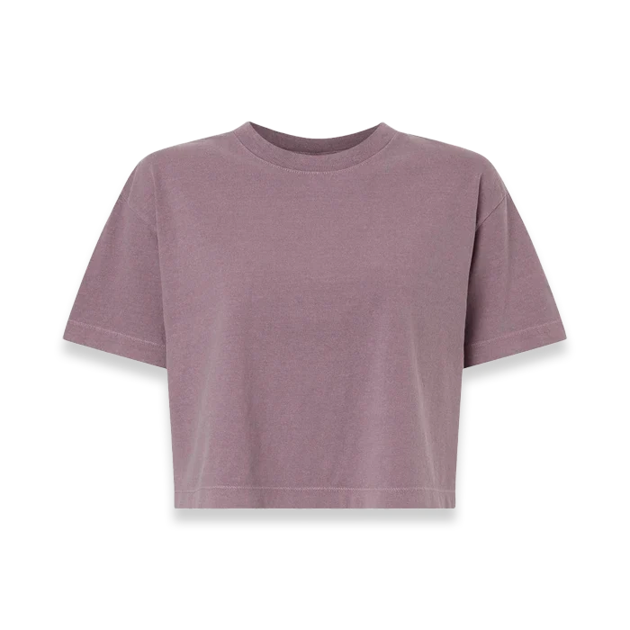 American Apparel - Women's Garment-Dyed Heavyweight Cropped Tee - 1302GD - Faded Smokey Violet (Front)
