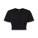 American Apparel - Women's Garment-Dyed Heavyweight Cropped Tee - 1302GD - True Black (Front)