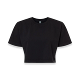 American Apparel - Women's Garment-Dyed Heavyweight Cropped Tee - 1302GD - True Black (Front)