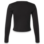 American Apparel - Women's Baby Rib Long Sleeve Cropped Tee - BR2107 - Black (Back)