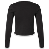 American Apparel - Women's Baby Rib Long Sleeve Cropped Tee - BR2107 - Black (Back)