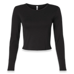 American Apparel - Women's Baby Rib Long Sleeve Cropped Tee - BR2107 - Black (Front)