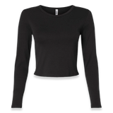 American Apparel - Women's Baby Rib Long Sleeve Cropped Tee - BR2107 - Black (Front)