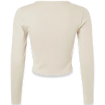 American Apparel - Women's Baby Rib Long Sleeve Cropped Tee - BR2107 - Bone (Back)