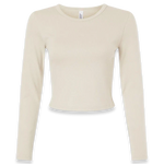 American Apparel - Women's Baby Rib Long Sleeve Cropped Tee - BR2107 - Bone (Front)