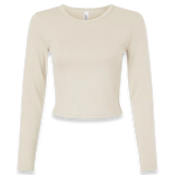 American Apparel - Women's Baby Rib Long Sleeve Cropped Tee - BR2107 - Bone (Front)