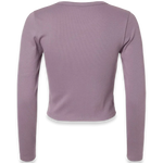 American Apparel - Women's Baby Rib Long Sleeve Cropped Tee - BR2107 - Smokey Violet (Back)