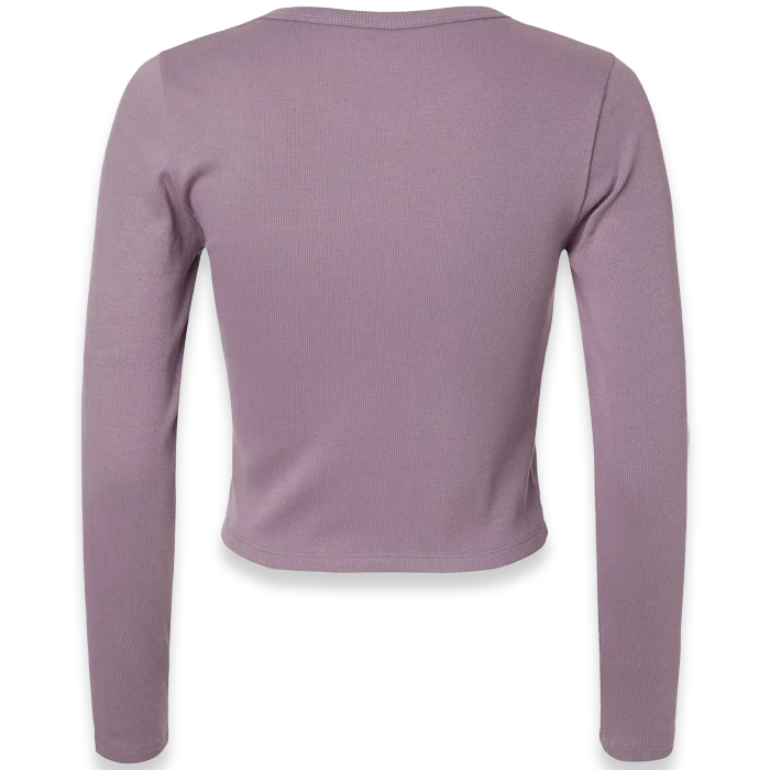American Apparel - Women's Baby Rib Long Sleeve Cropped Tee - BR2107 - Smokey Violet (Back)