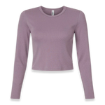American Apparel - Women's Baby Rib Long Sleeve Cropped Tee - BR2107 - Smokey Violet (Front)