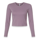 American Apparel - Women's Baby Rib Long Sleeve Cropped Tee - BR2107 - Smokey Violet (Front)