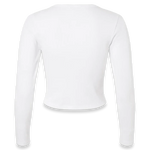 American Apparel - Women's Baby Rib Long Sleeve Cropped Tee - BR2107 - White (Back)