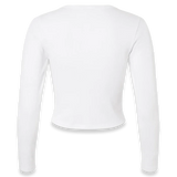 American Apparel - Women's Baby Rib Long Sleeve Cropped Tee - BR2107 - White (Back)