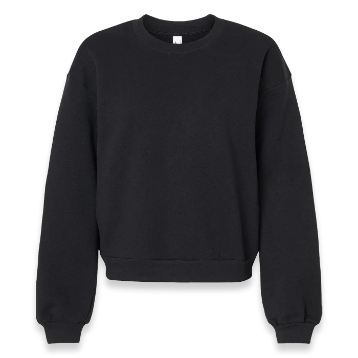 American Apparel - Women's ReFlex Fleece Crewneck Sweatshirt - RF494 - Black (Front)