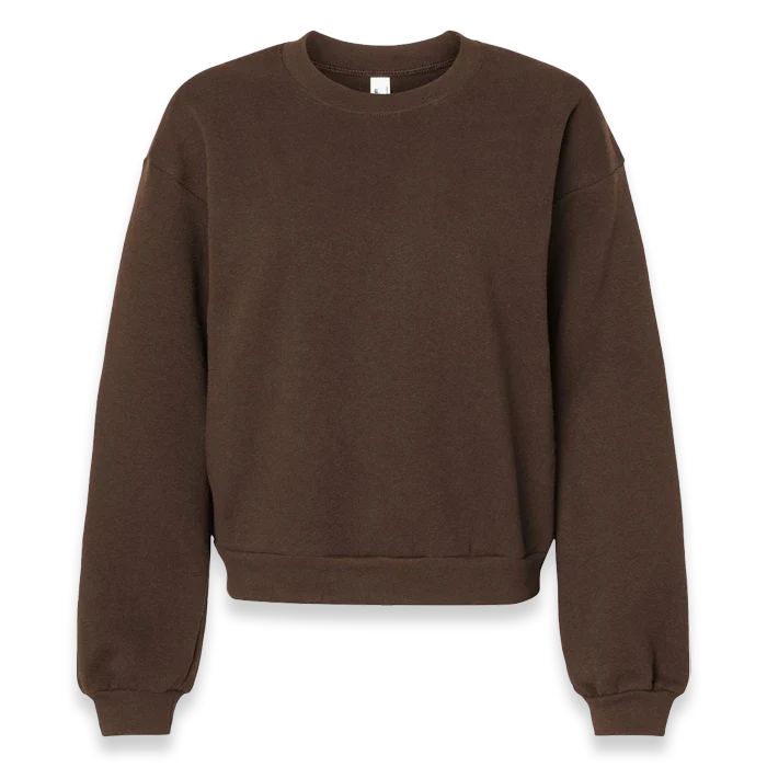 American Apparel - Women's ReFlex Fleece Crewneck Sweatshirt - RF494 - Brown (Front)