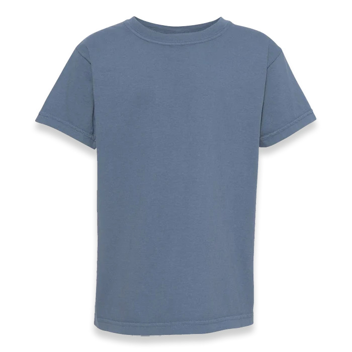 Comfort Colors - Garment-Dyed Youth Heavyweight T-Shirt - 9018 - Blue Jean - Front view
