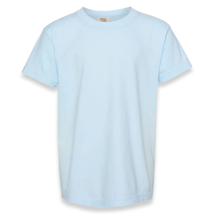 Comfort Colors - Garment-Dyed Youth Heavyweight T-Shirt - 9018 - Chambray - Front view