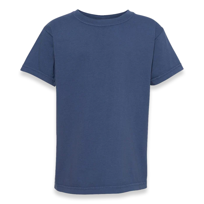Comfort Colors - Garment-Dyed Youth Heavyweight T-Shirt - 9018 - China Blue - Front view