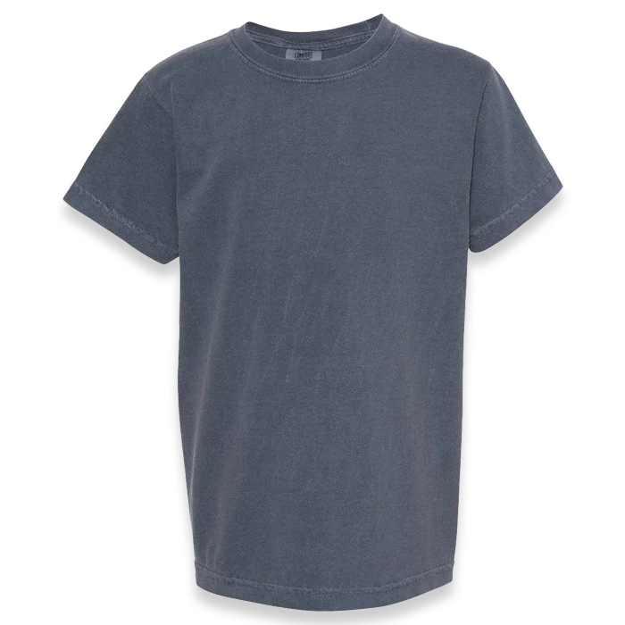 Comfort Colors - Garment-Dyed Youth Heavyweight T-Shirt - 9018 - Denim - Front view