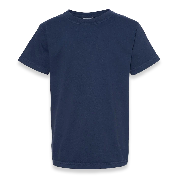 Comfort Colors - Garment-Dyed Youth Heavyweight T-Shirt - 9018 - True Navy - Front view