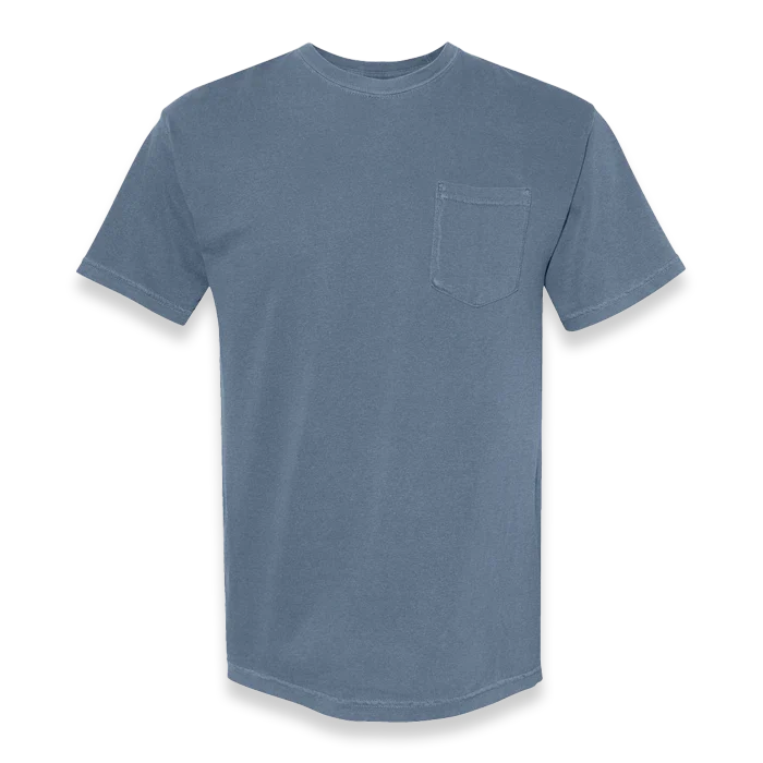 Comfort Colors - Garment-Dyed Heavyweight Pocket T-Shirt - 6030 - Blue Jean - Front view