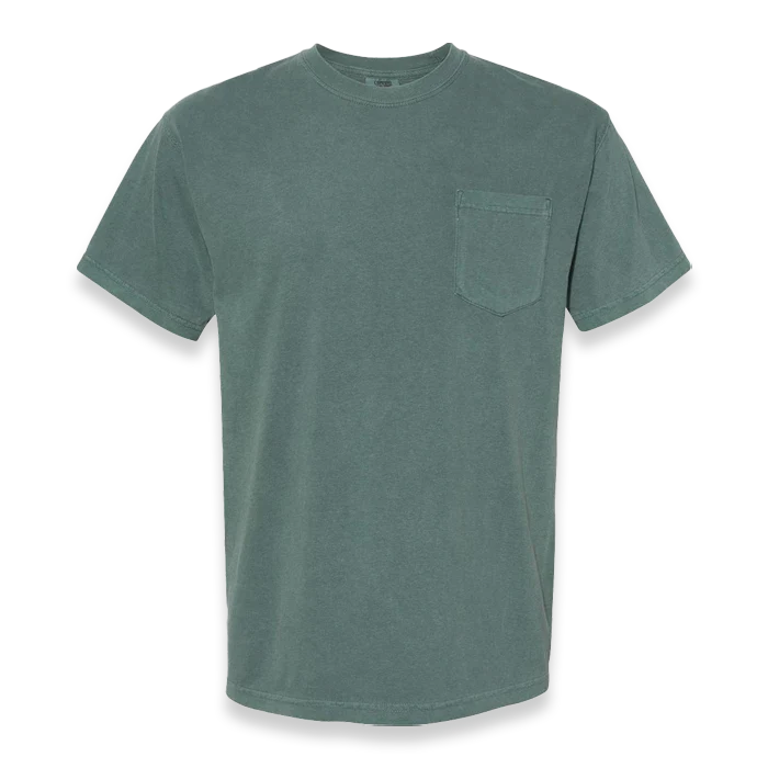 Comfort Colors - Garment-Dyed Heavyweight Pocket T-Shirt - 6030 - Blue Spruce - Front view