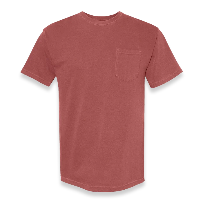 Comfort Colors - Garment-Dyed Heavyweight Pocket T-Shirt - 6030 - Brick - Front view
