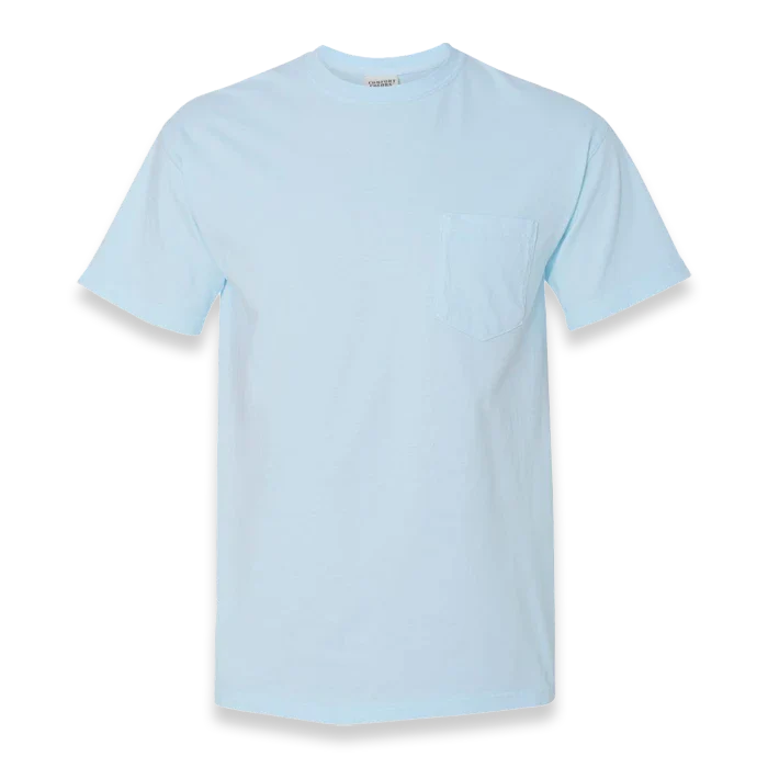Comfort Colors - Garment-Dyed Heavyweight Pocket T-Shirt - 6030 - Chambray - Front view