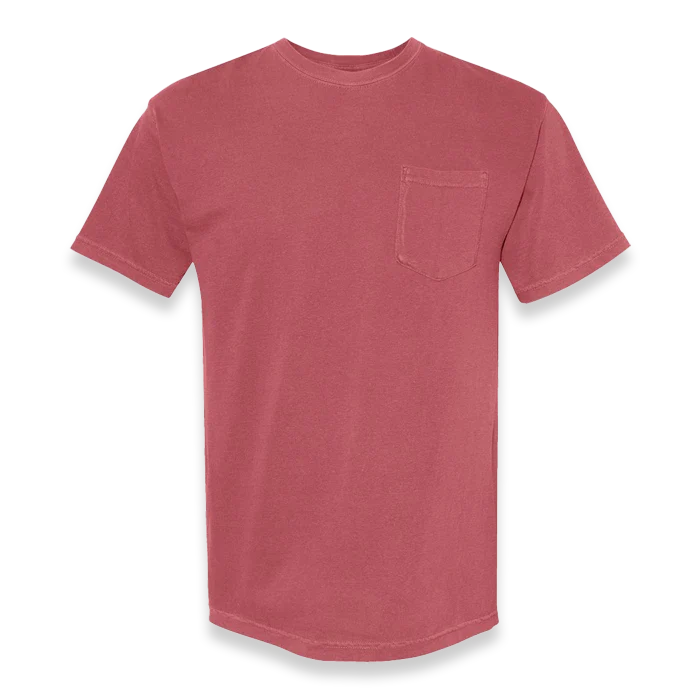 Comfort Colors - Garment-Dyed Heavyweight Pocket T-Shirt - 6030 - Crimson - Front view